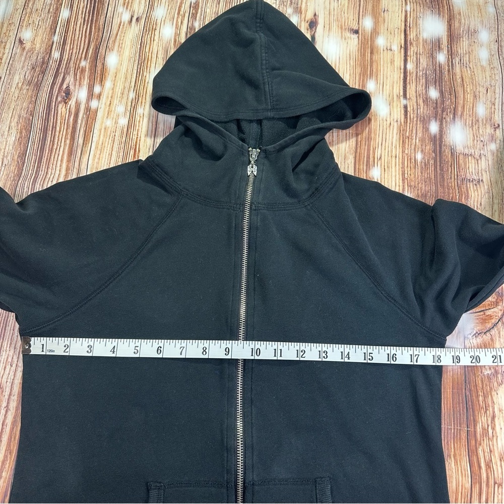 VICTORIA SECRET Angel Sequin Love Zip Up Black Hoodie Bling Size Medium - Picture 9 of 16